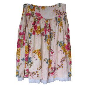 Dimri Shabby Chic Skirt Baby Pink Eyelet Petticoat Floral Cottage Girl Knee Mini